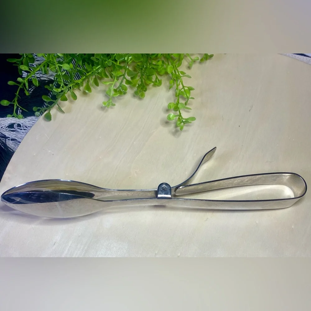 Pampered Chef Large Stainless‎ Double Spoon Serving Tongs
